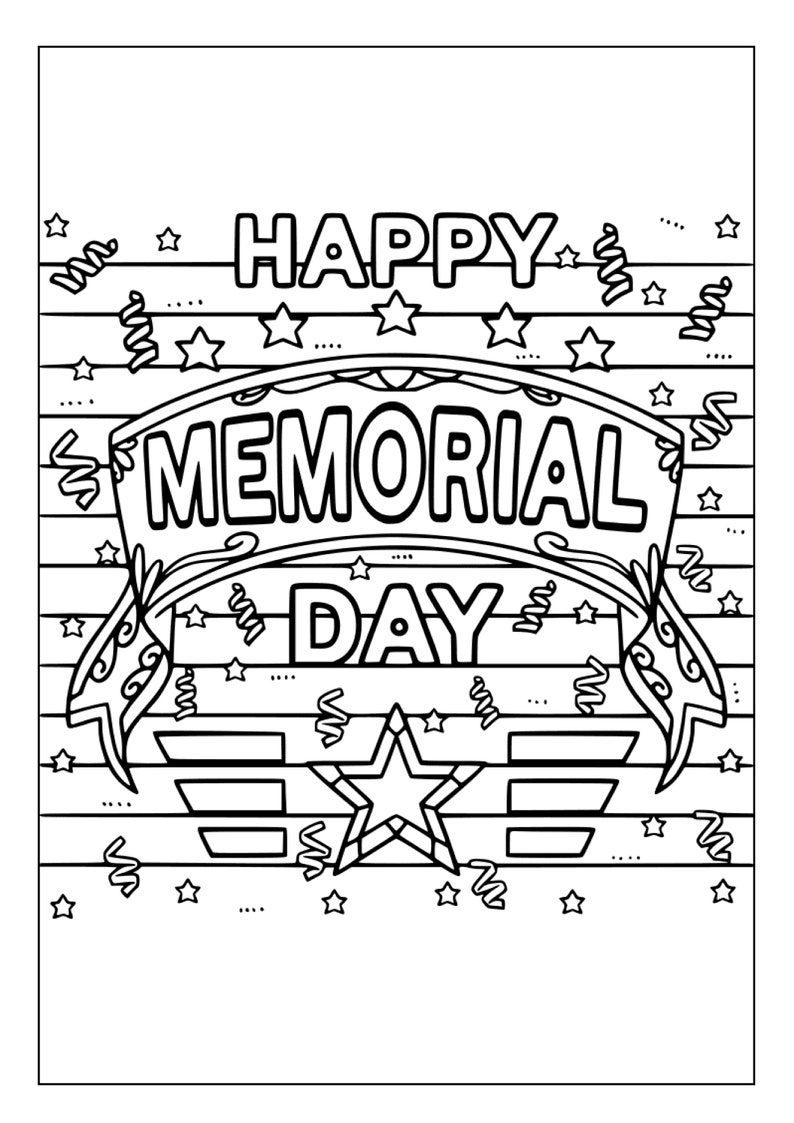 Printable Memorial Day Coloring Pages for Kids & Adults 25 Pages