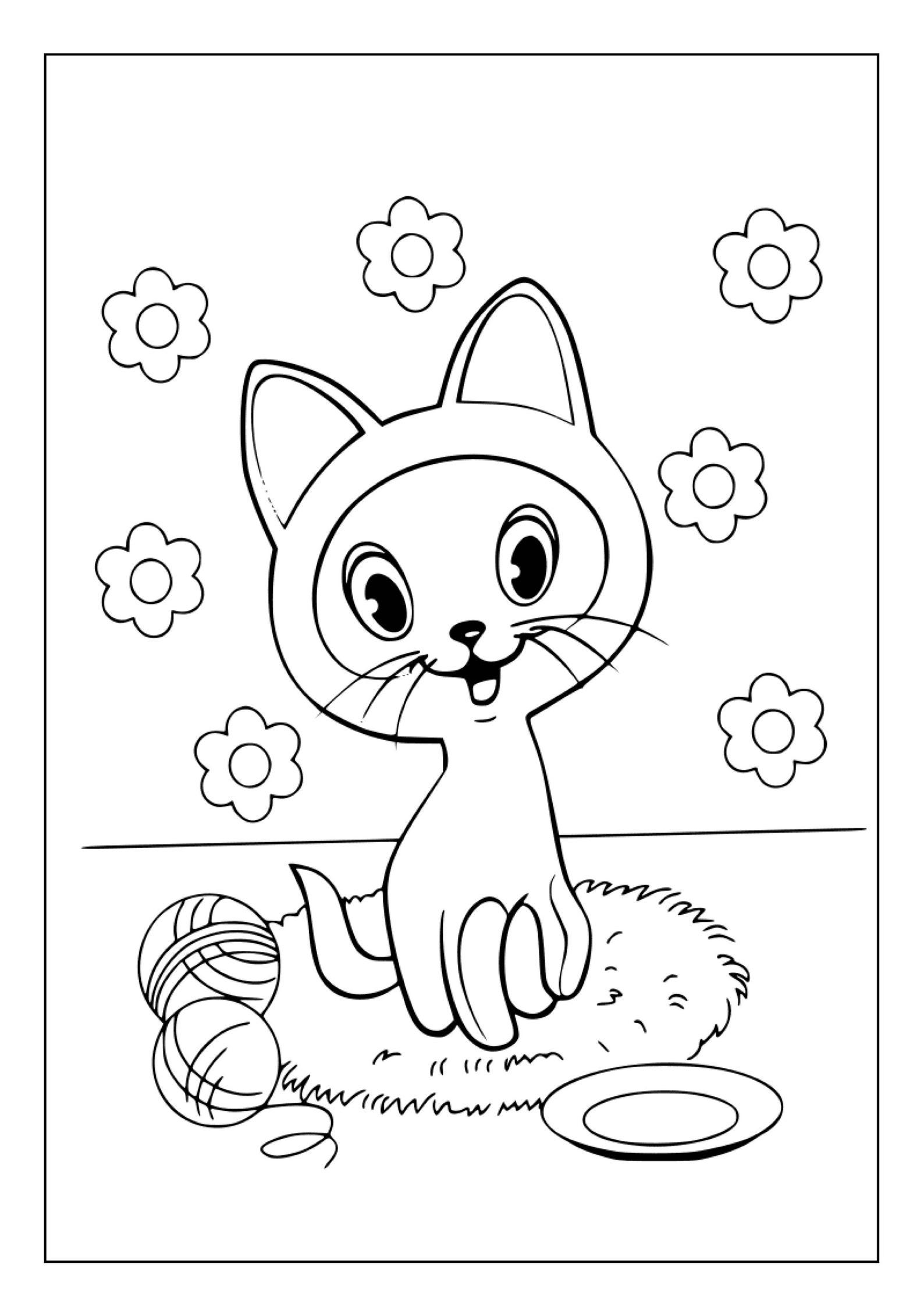 Printable Kitten Coloring Pages for Kids & Adults 100 Pages Instant