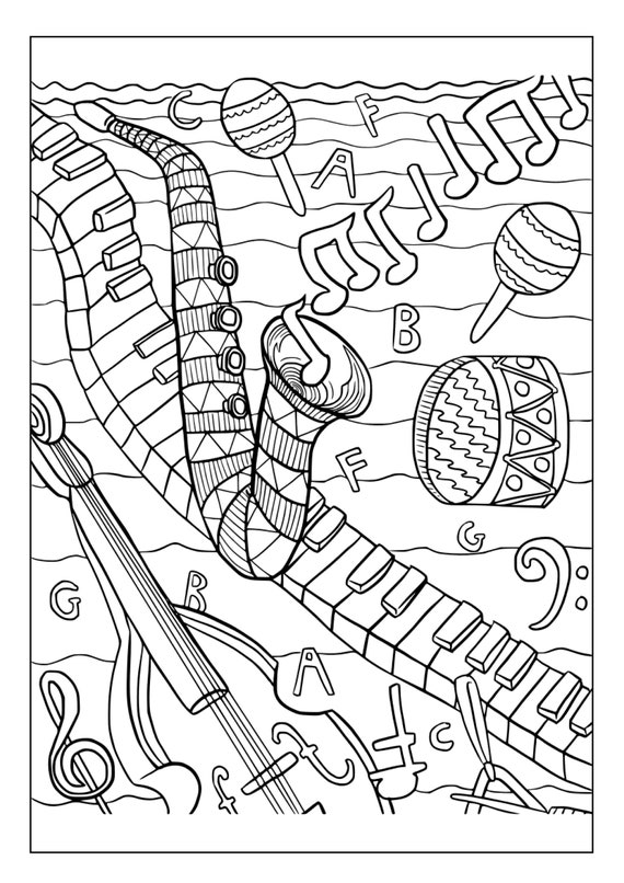 Printable Music Coloring Pages for Kids and Adults | 90