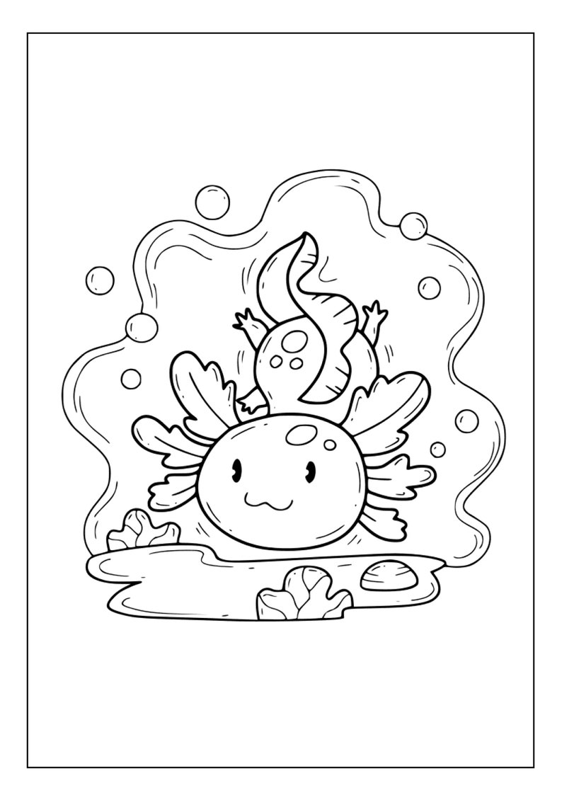 Printable Axolotl Coloring Pages for Kids and Adults 85 Pages Instant