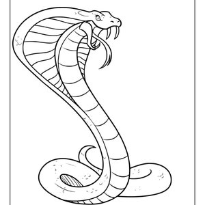Printable Cobra Coloring Pages for Kids &amp; Adults | 35 Pages | Instant ...