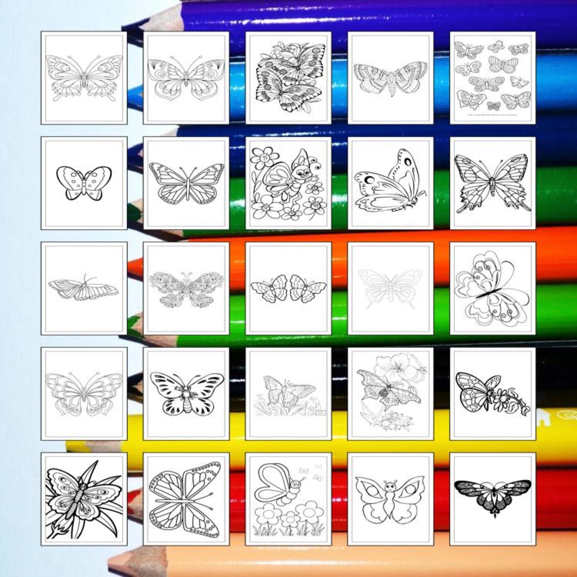 Printable Butterfly Coloring Pages for Kids and Adults | 90 Pages