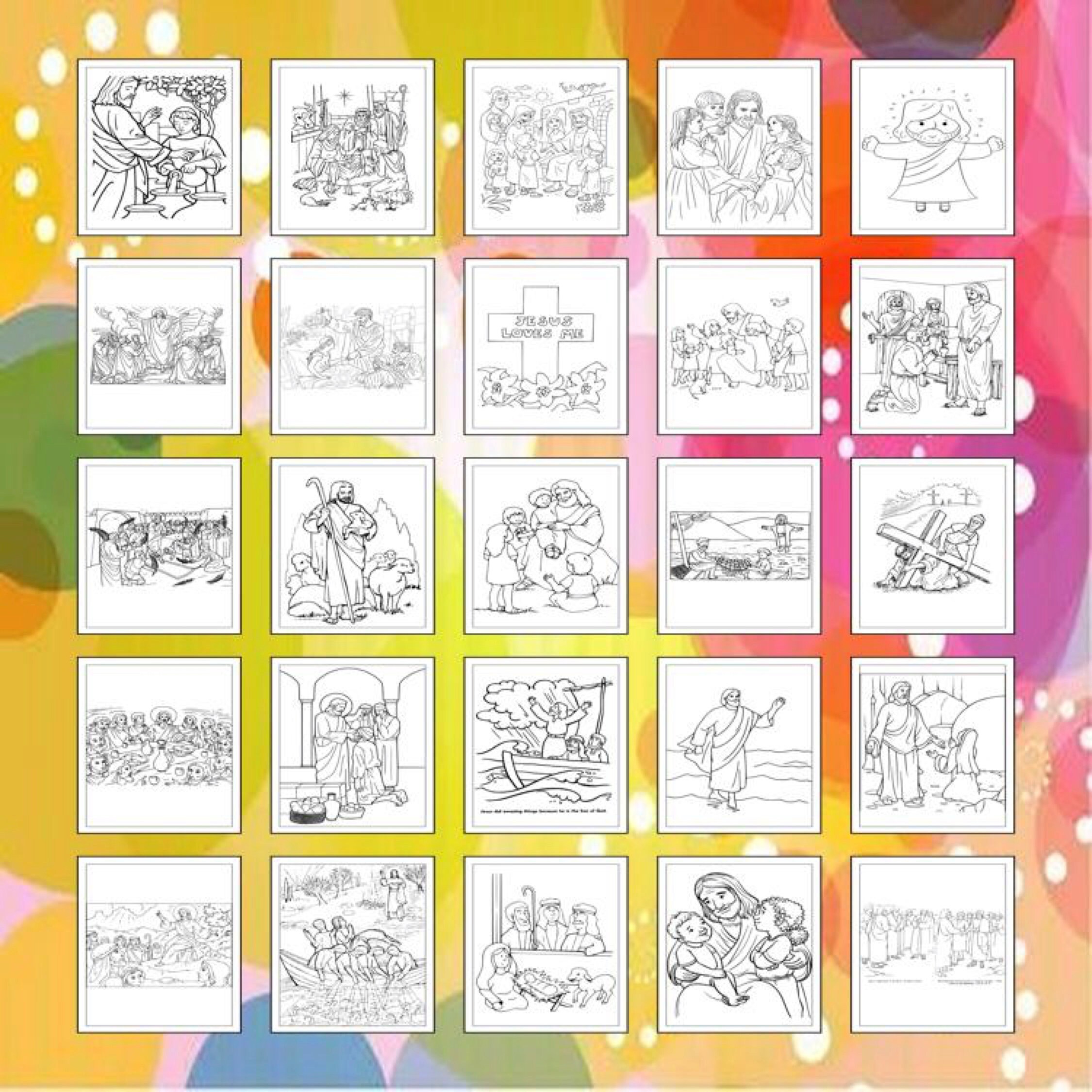 Printable Jesus Coloring Pages for Kids & Adults 90 Pages Instant