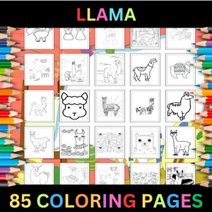 Printable Llama Coloring Pages for Kids & Adults | 85 Pages | Instant Digital Download PDF | Printable Fun Alpaca Coloring Sheets Collection