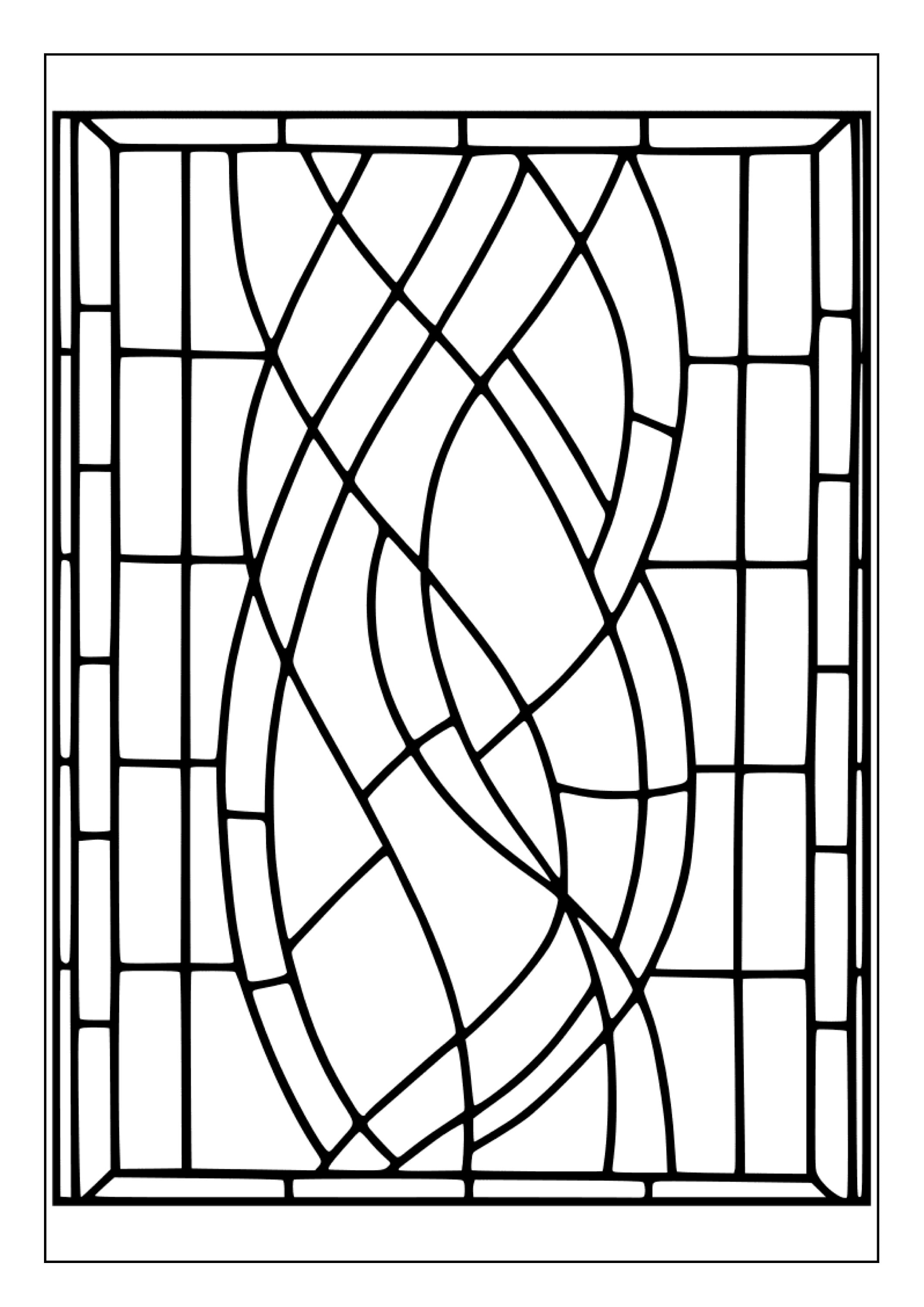 Printable Stained Glass Coloring Pages for Kids and Adults | 90 Pages ...