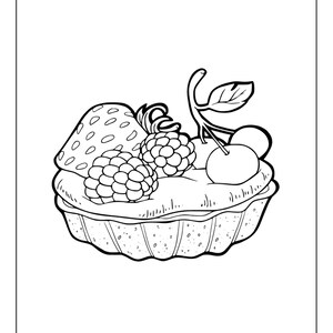 Printable Fruit Coloring Pages for Kids and Adults | 40 Pages | Instant