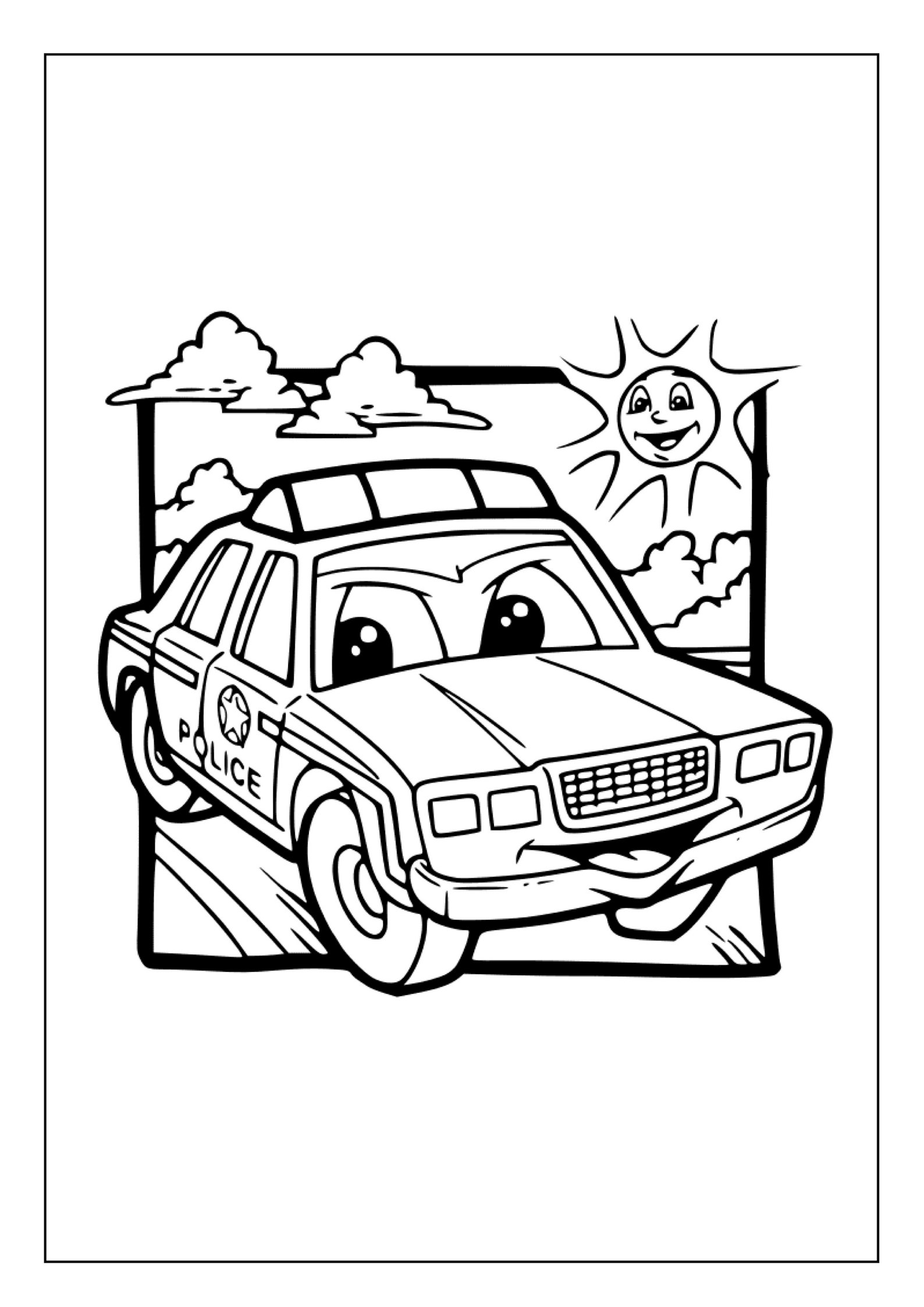 Printable Police Car Coloring Pages for Kids and Adults 30 Pages