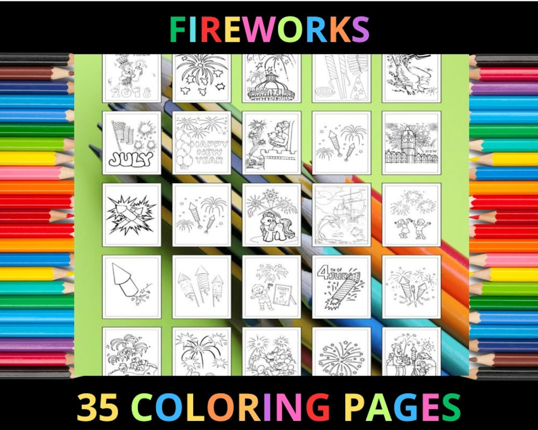 Printable Fireworks Coloring Pages for Kids and Adults | 35 Pages ...