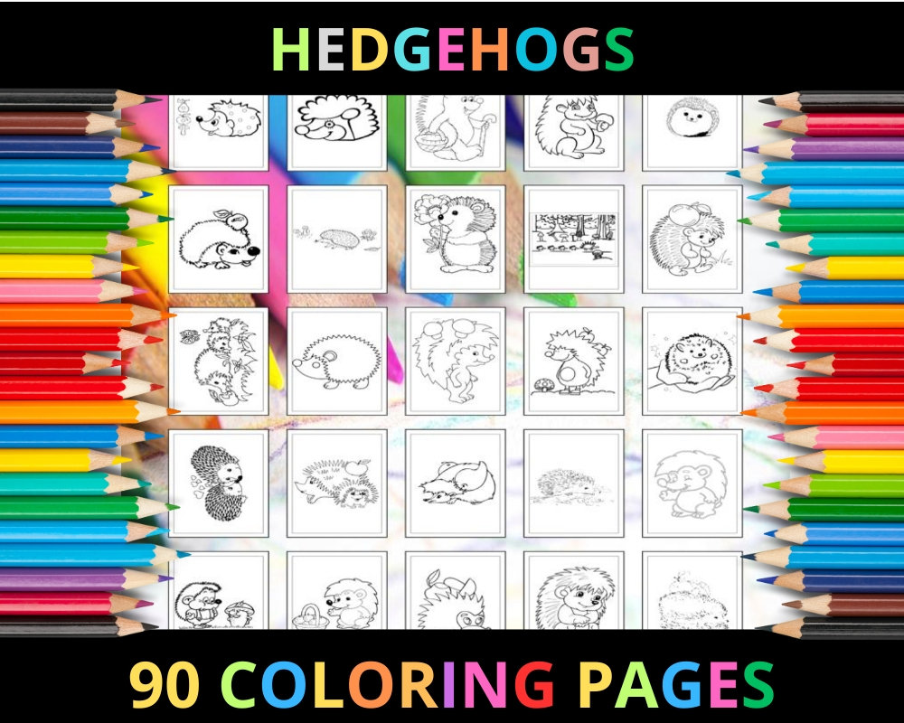 Printable Hedgehogs Coloring Pages for Kids and Adults 90 Pages