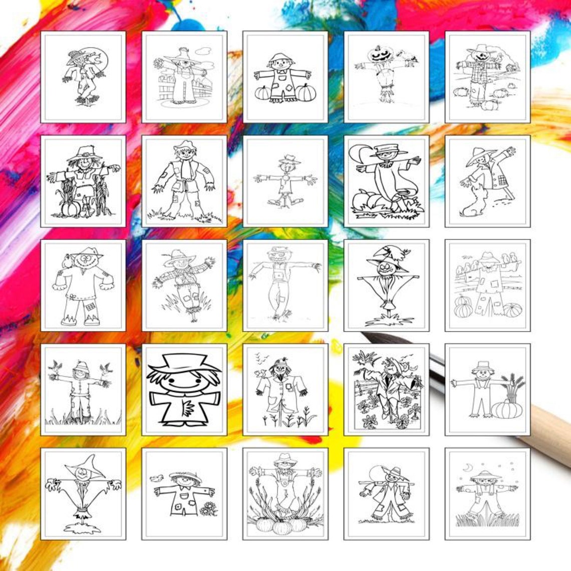 Printable Scarecrow Coloring Pages for Kids & Adults | 90 Pages ...