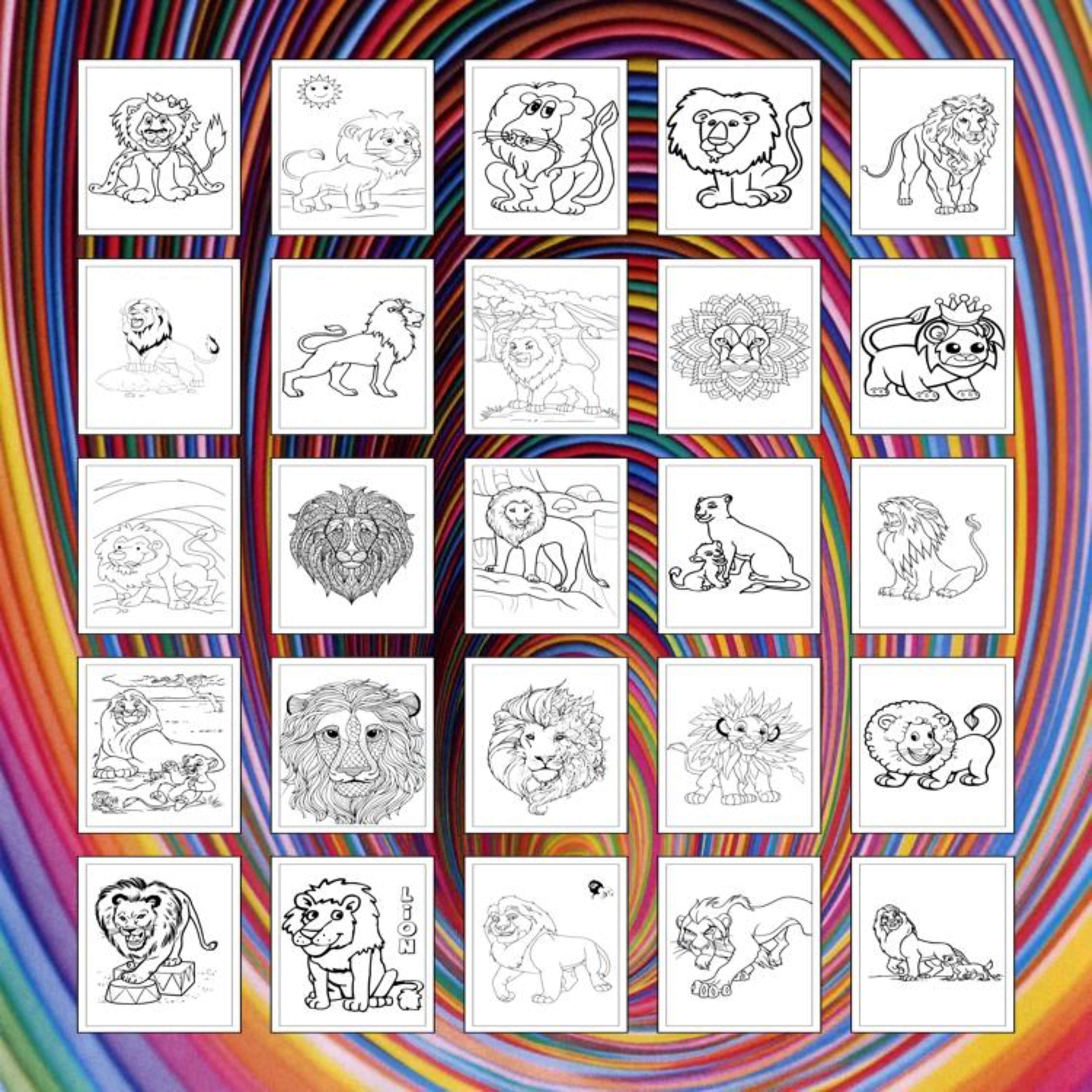 Printable Lions Coloring Pages for Kids and Adults | 100 Pages ...