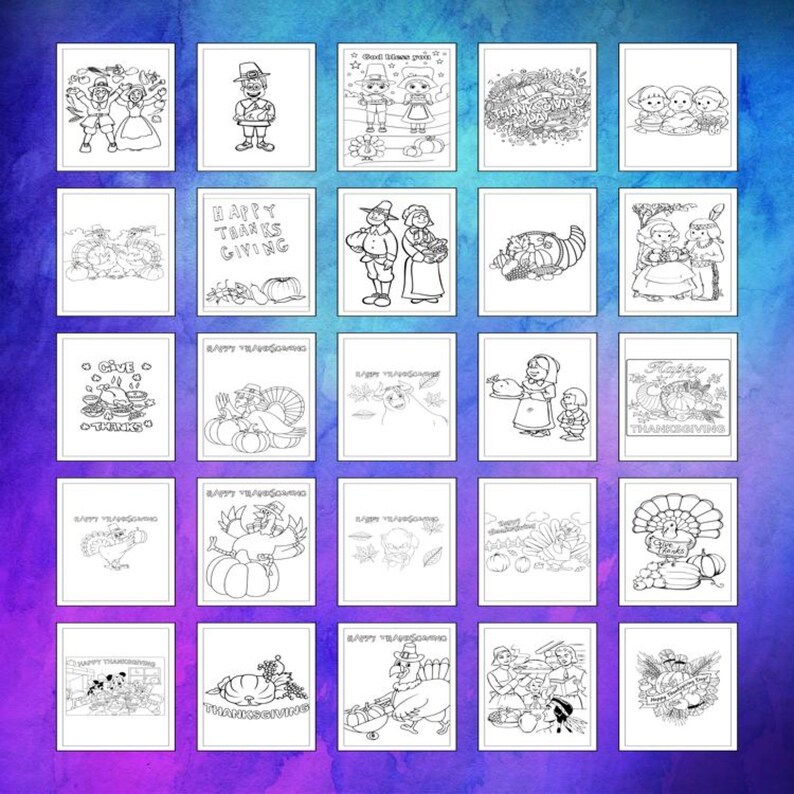 Printable Thanksgiving Coloring Pages for Kids and Adults | 50 Pages ...