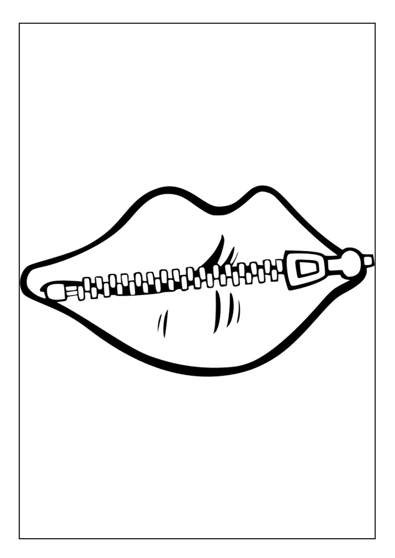 Printable Lips Coloring Pages for Kids and Adults 30 Pages Instant ...