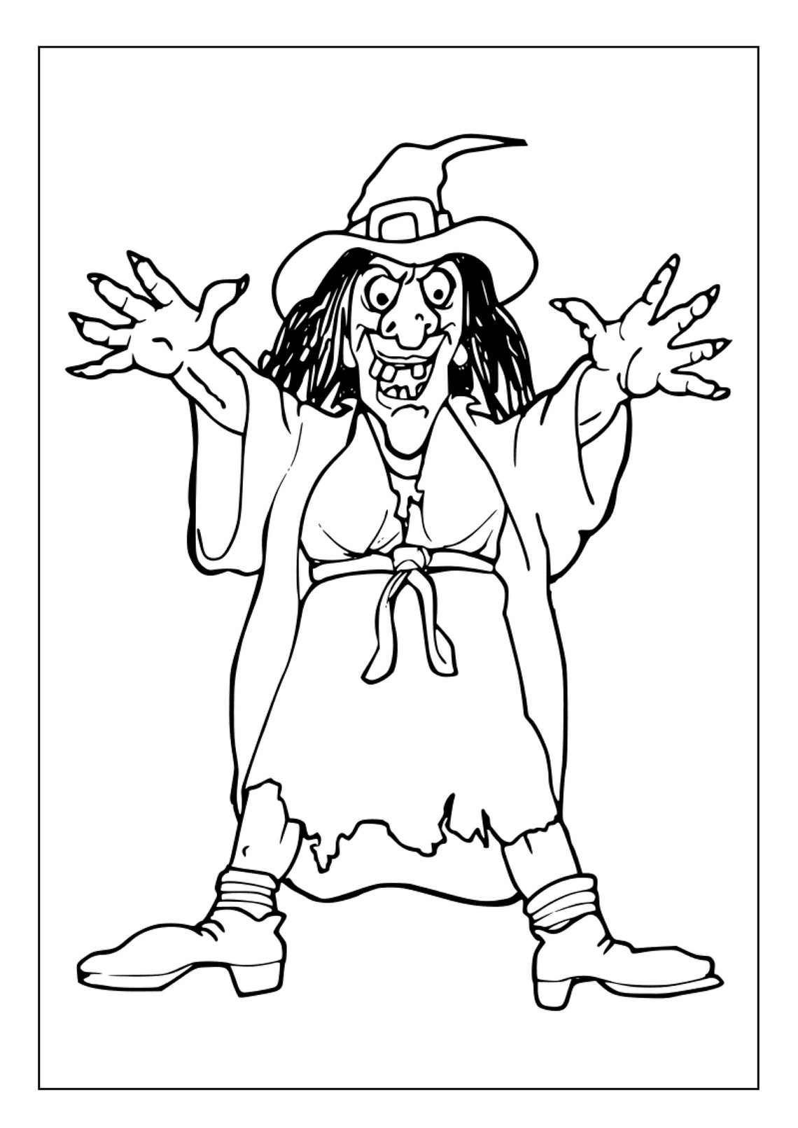 Printable Halloween Witch Coloring Pages for Kids and Adults 90 Pages ...