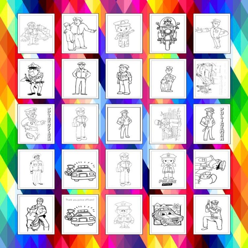 Printable Police Officer Coloring Pages for Kids &amp; Adults | 40 Pages ...