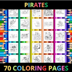 Printable Pirates Coloring Pages for Kids and Adults | 70 Pages | Instant Digital Download | PDF | Printable Cute Coloring Sheets Collection