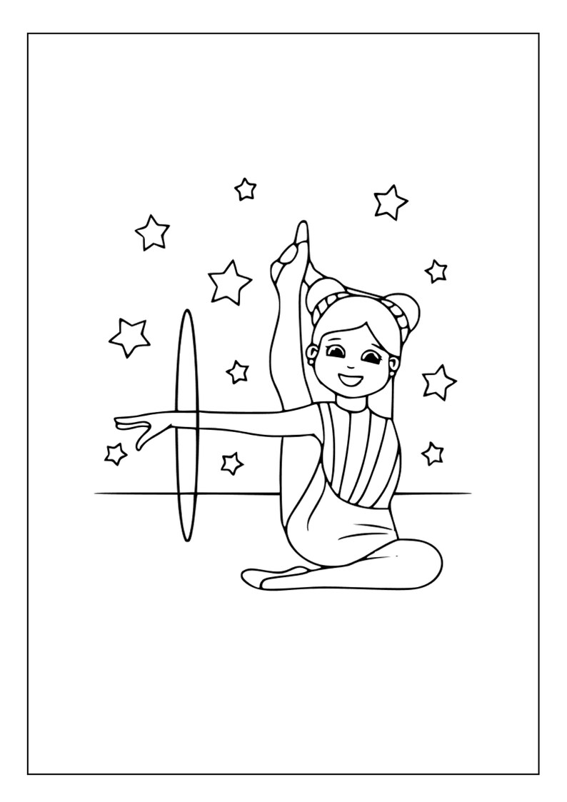 Printable Gymnastics Coloring Pages for Kids and Adults | 100 Pages | Instant Digital Download ...