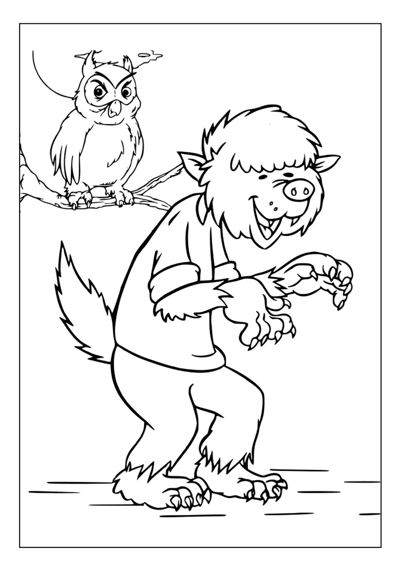 Printable Werewolf Coloring Pages for Kids and Adults | 35 Pages | Instant Digital Download PDF ...