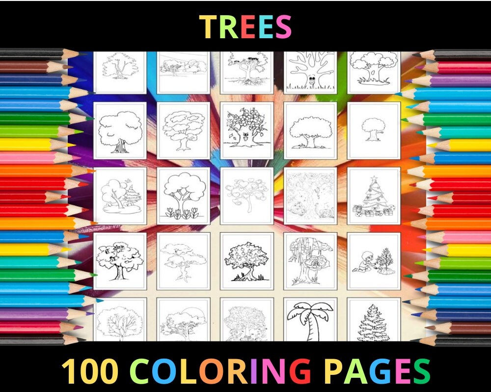 Printable Trees Coloring Pages for Kids and Adults | 100 Pages ...