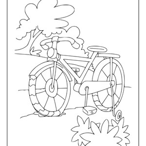 Printable Bicycle Coloring Pages for Kids & Adults | 35 Pages | Instant