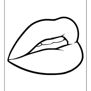 Printable Lips Coloring Pages for Kids and Adults 30 Pages Instant ...