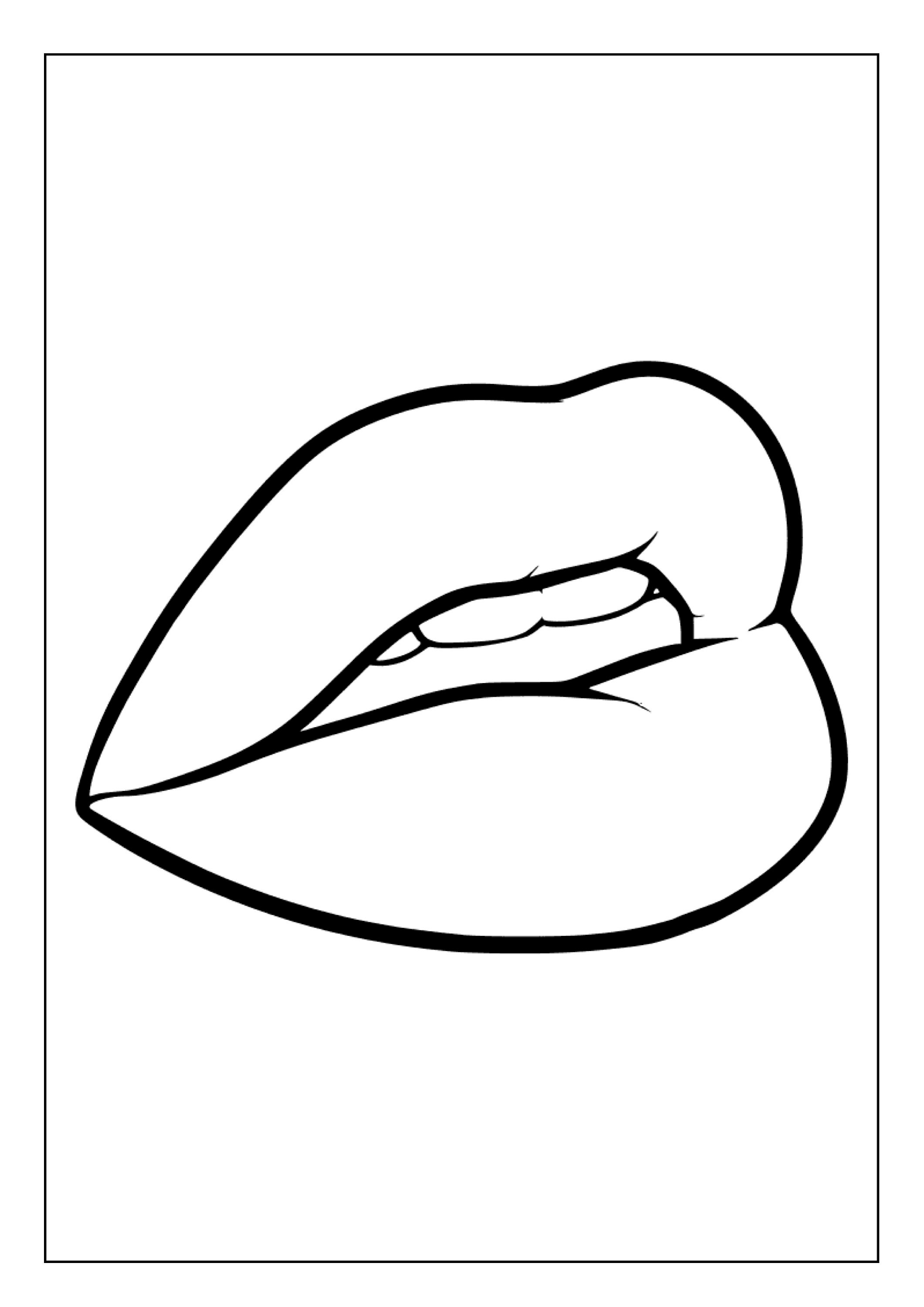 Coloring Pages Lips With Lollipop