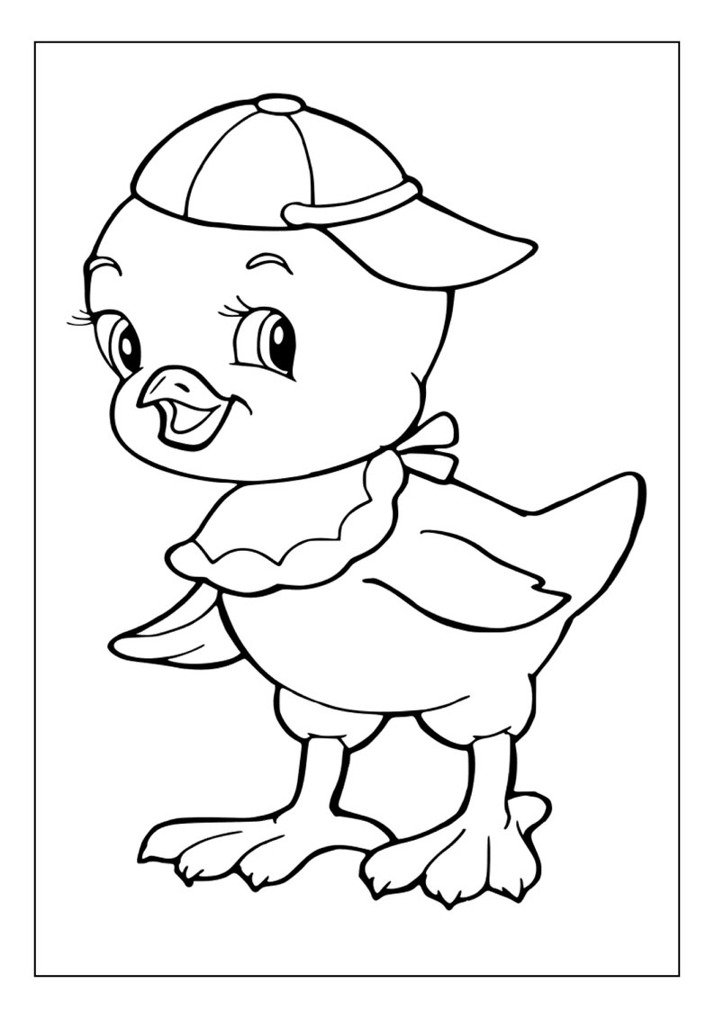Printable Baby Chick Coloring Pages for Kids &amp; Adults 25 Pages Instant ...