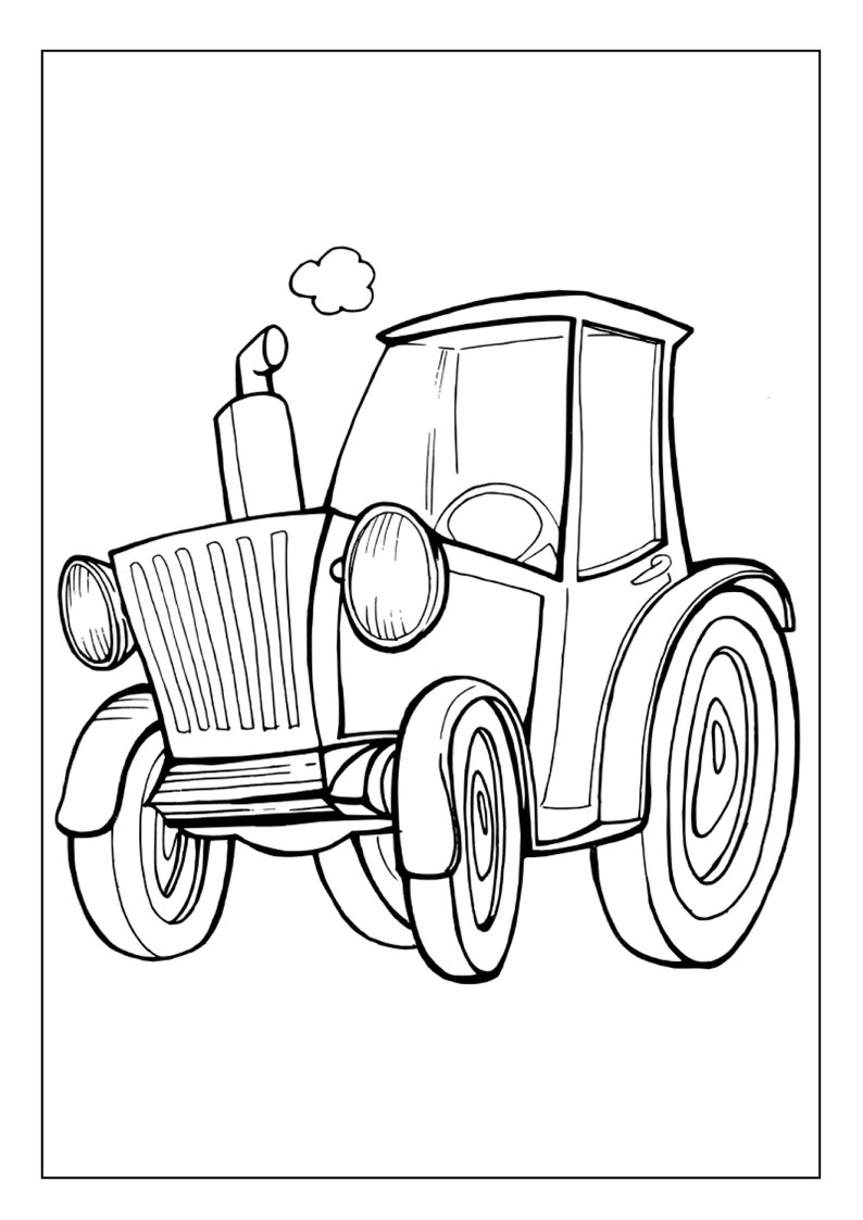 Printable Tractor Coloring Pages for Kids and Adults 90 Pages Instant