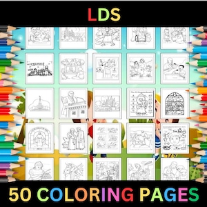 Printable LDS Coloring Pages for Kids & Adults | 50 Pages | Digital Download | Church of Jesus Christ of Latter-day Saints Coloring Sheets