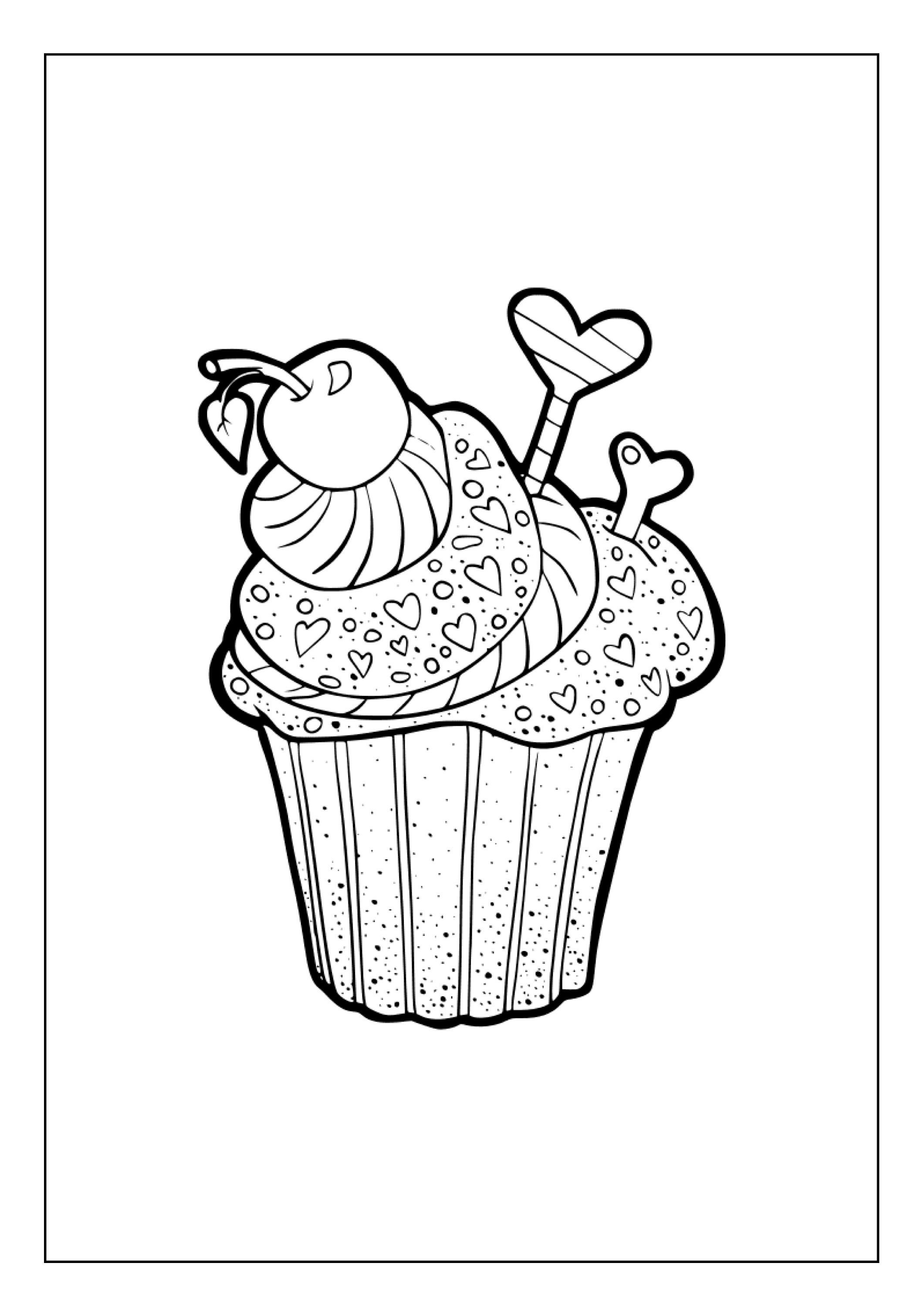 Printable Desserts Coloring Pages for Kids &amp; Adults 100 Pages Instant ...