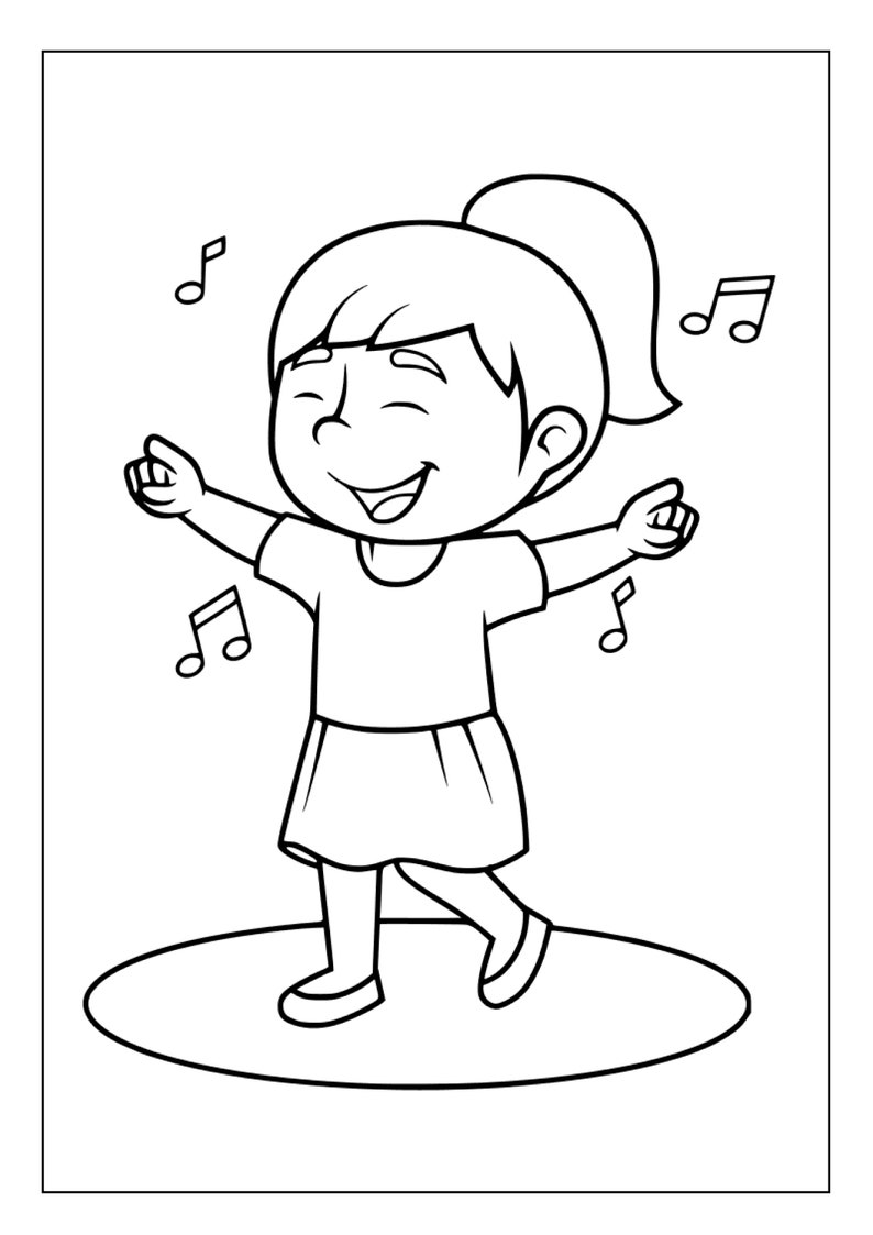 Printable Dancer Coloring Pages for Kids & Adults 30 Pages Instant