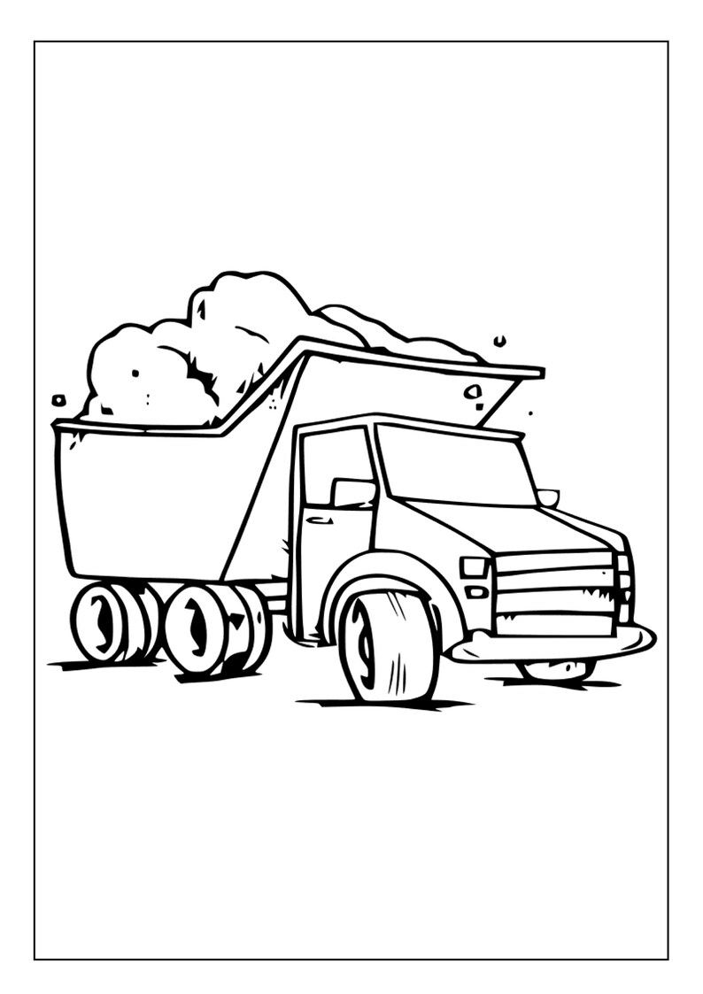 Printable Dump Truck Coloring Pages for Kids & Adults | 29 Pages