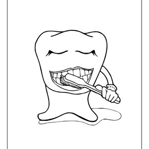 Buy Printable Tooth Coloring Pages for Kids & Adults | 30 Pages ...