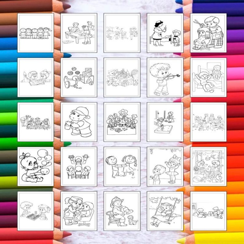 Printable Kindergarten Coloring Pages for Kids &amp; Adults 100 Pages ...