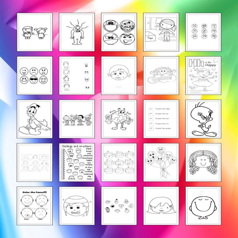 Printable Feelings Coloring Pages for Kids &amp; Adults | 100 Pages ...