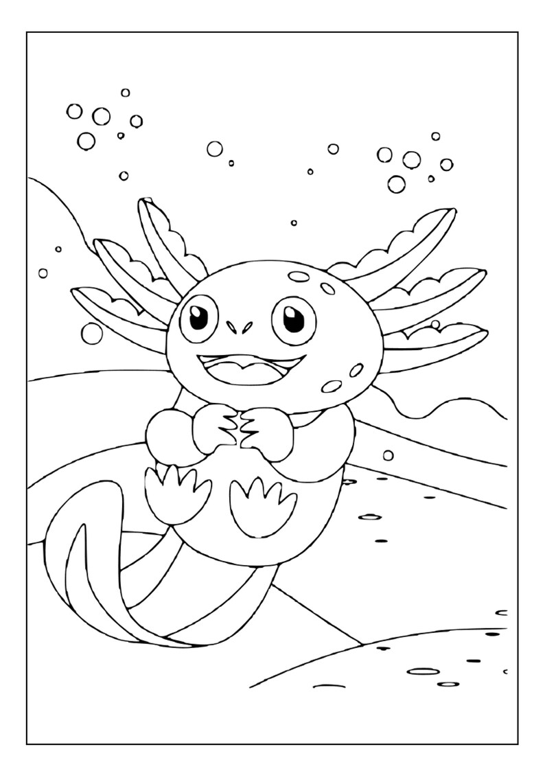 Printable Axolotl Coloring Pages for Kids and Adults | 85 Pages