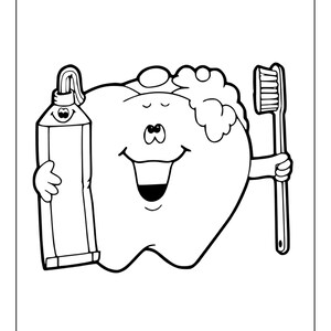 Printable Tooth Coloring Pages for Kids &amp; Adults | 30 Pages | Instant ...