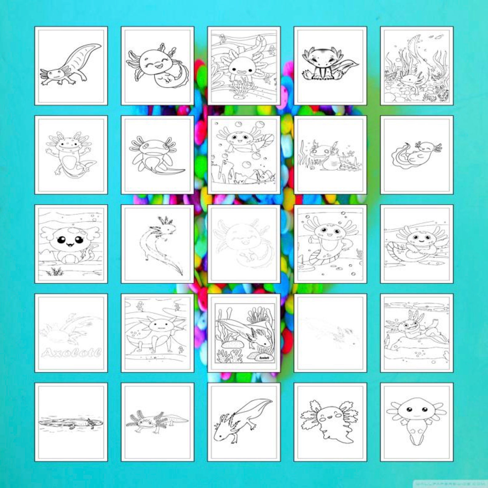 Printable Axolotl Coloring Pages for Kids and Adults | 85 Pages ...