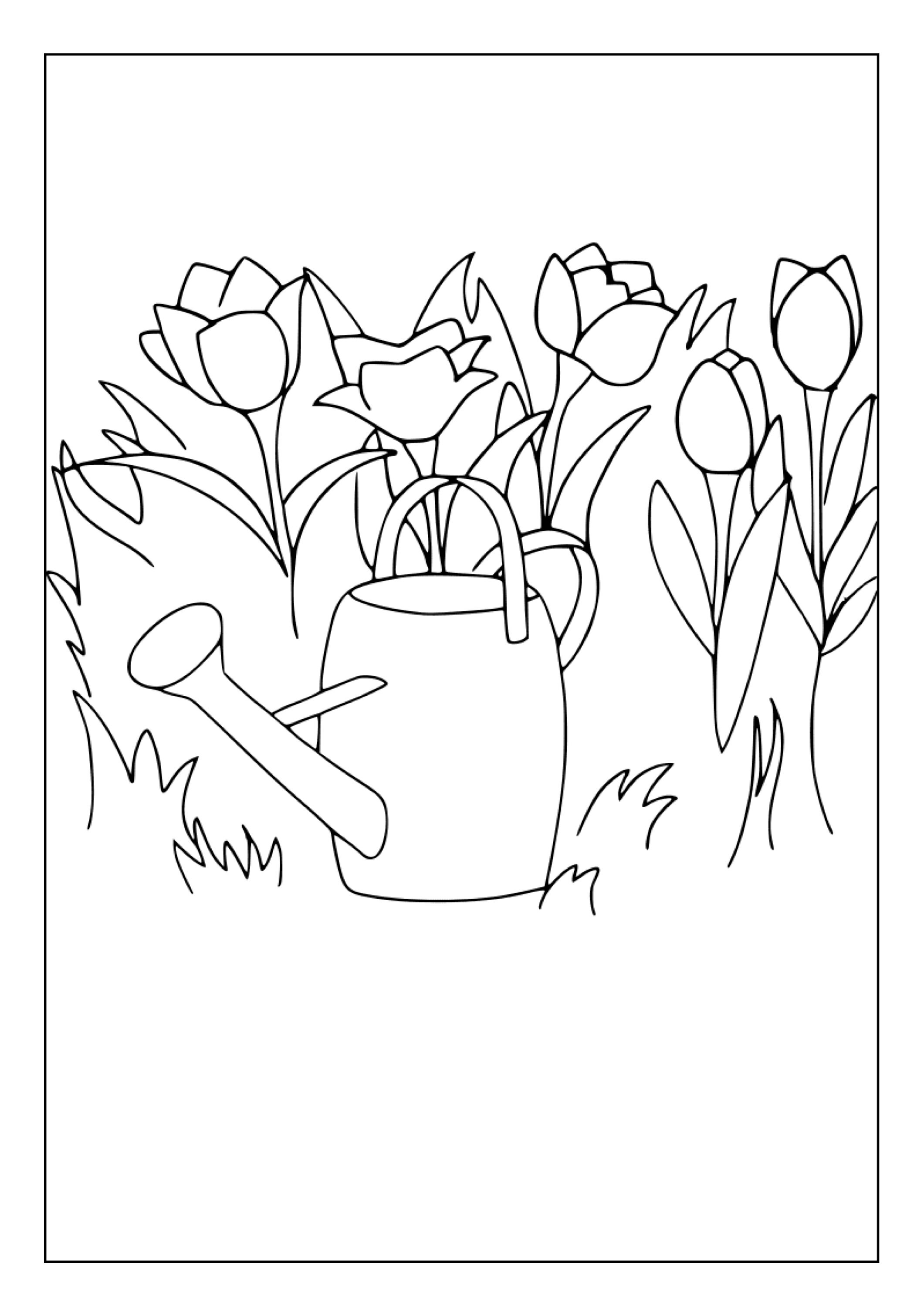 Printable Tulip Coloring Pages for Kids and Adults | 35 Pages | Instant ...