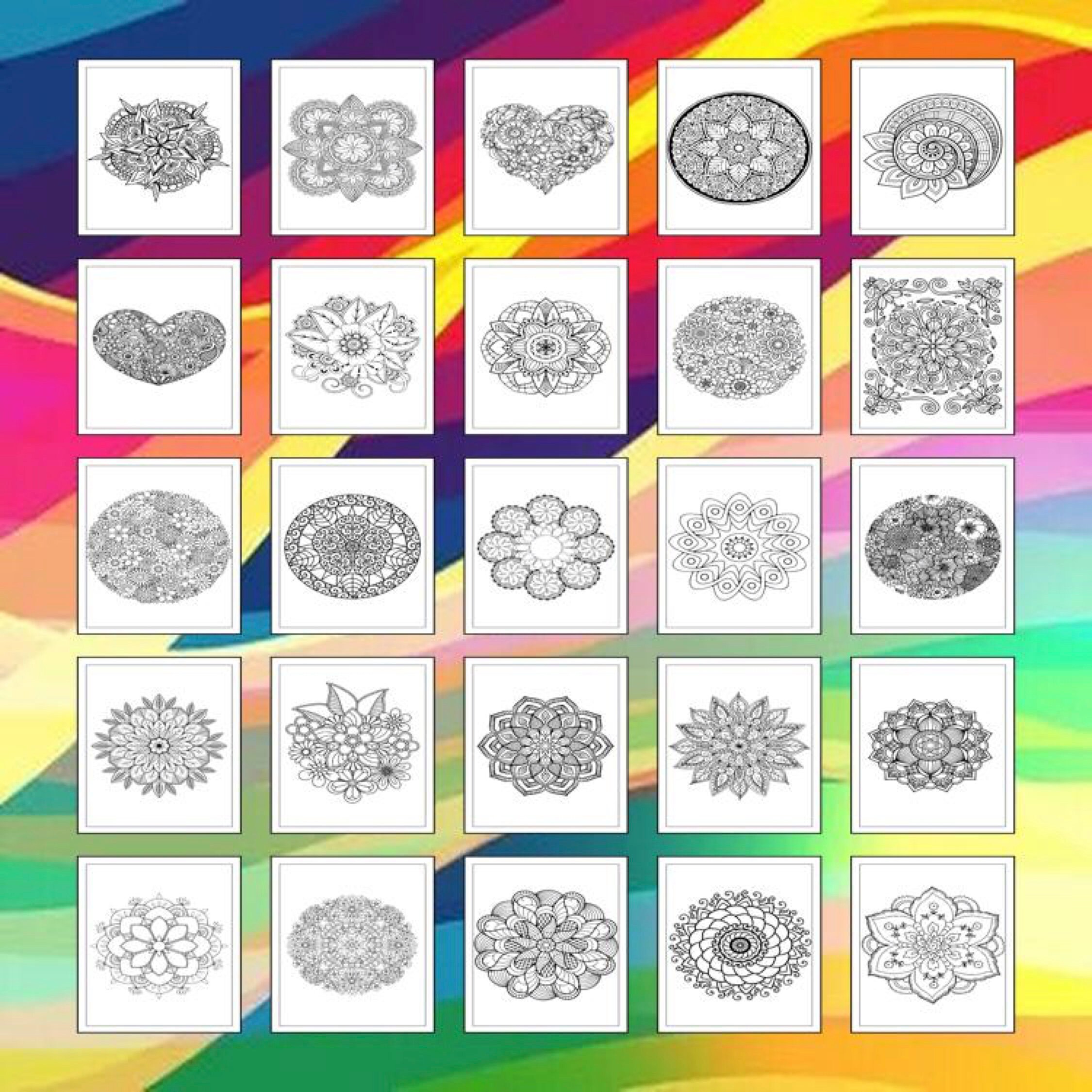 Printable Floral Mandalas Coloring Pages for Kids &amp; Adults | 100 Pages ...