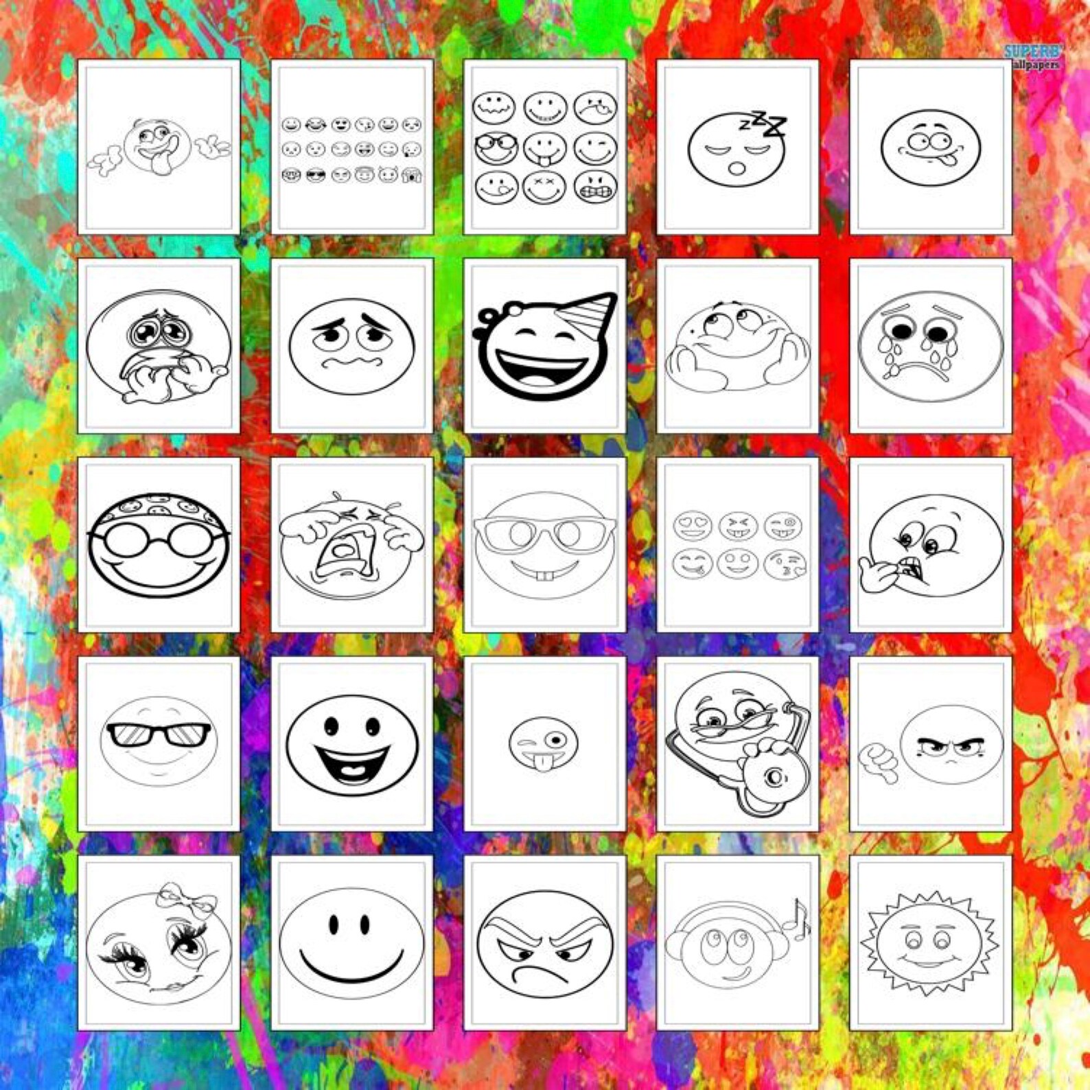 Printable Emoji Coloring Pages for Kids and Adults | 45 Pages | Instant