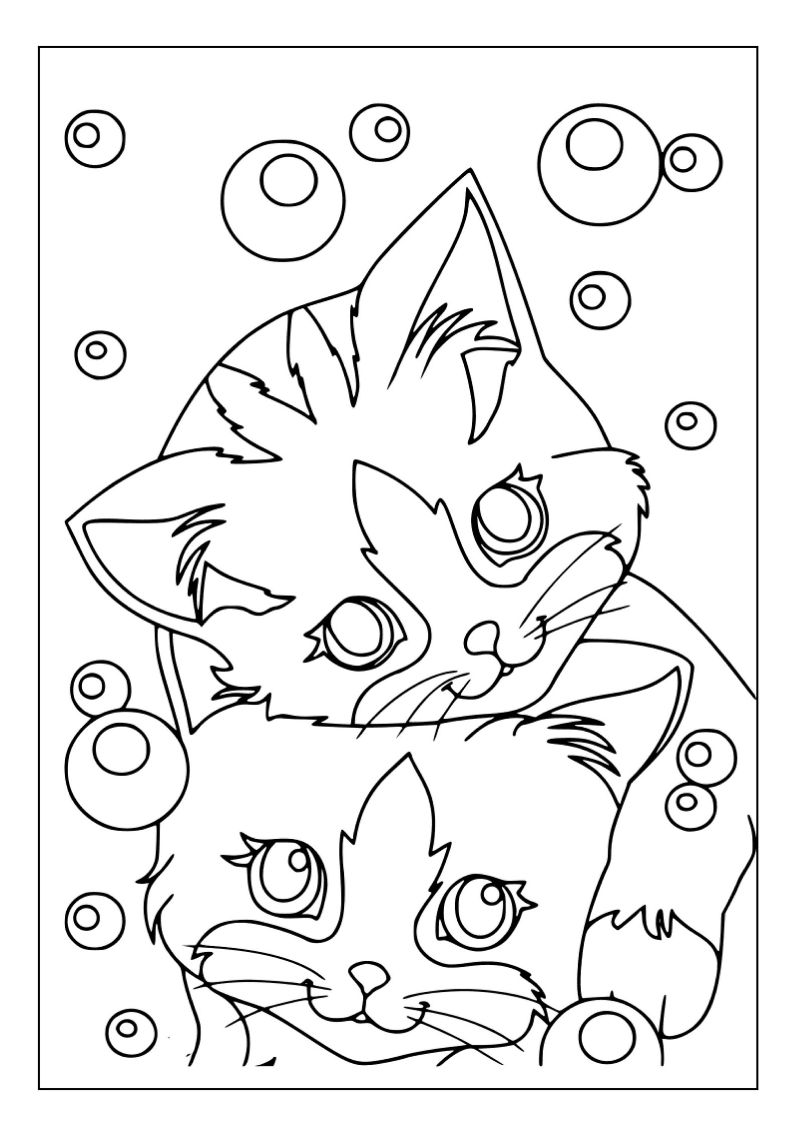 Printable Kitten Coloring Pages for Kids & Adults 100 Pages Instant
