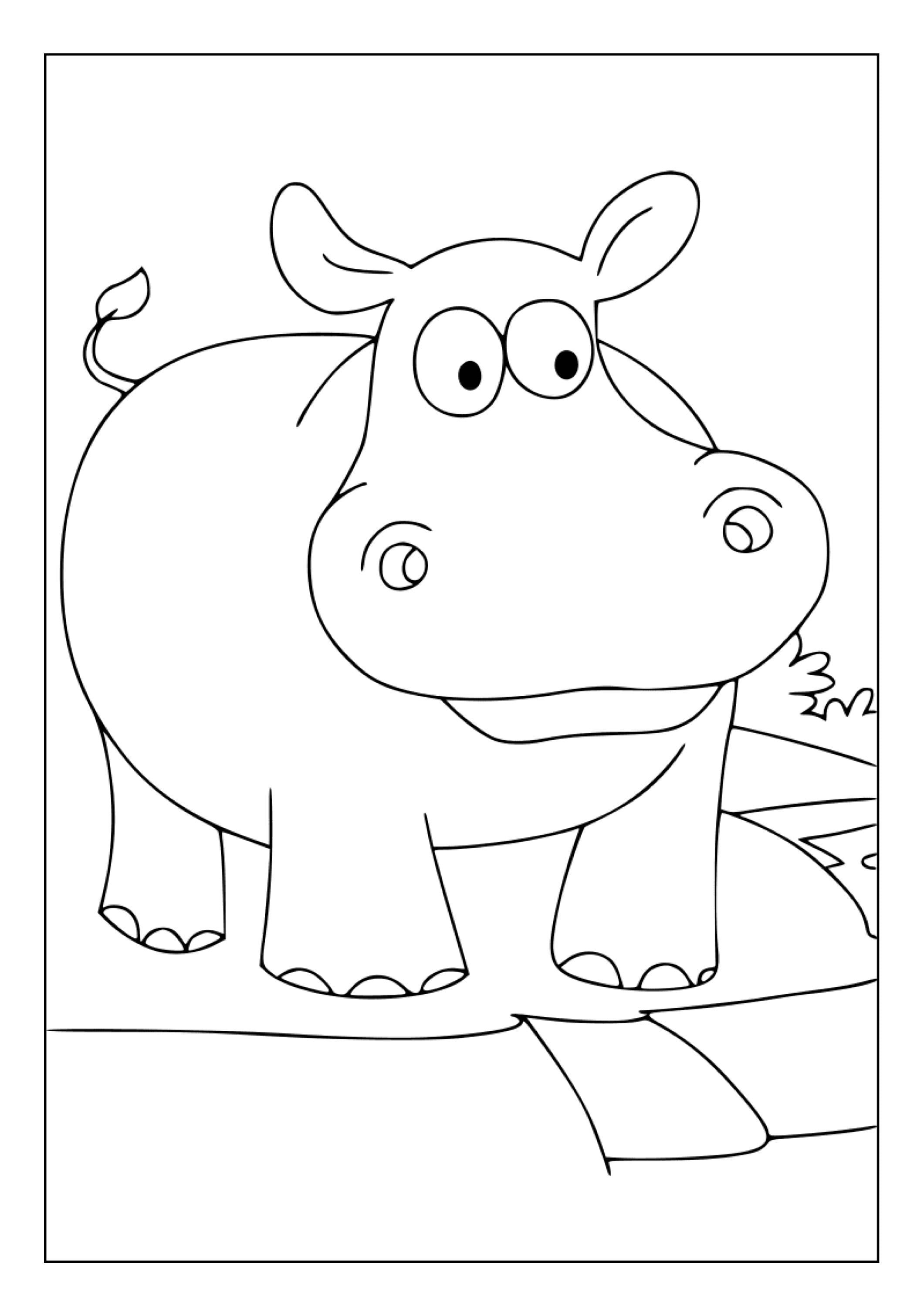 Printable Hippo Coloring Pages for Kids and Adults | 90 Pages | Instant ...