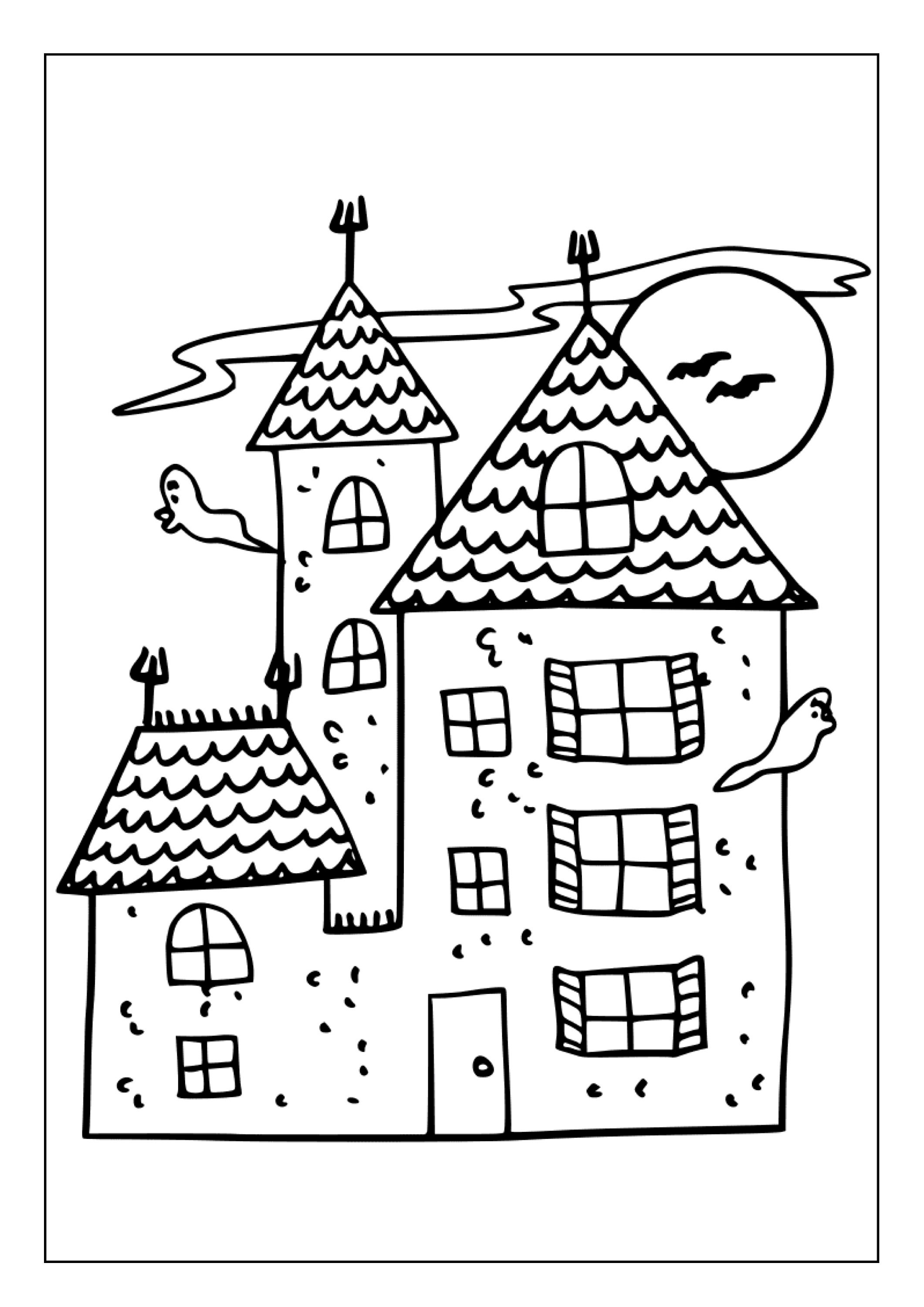 Printable House Coloring Pages for Kids and Adults | 60 Pages | Instant ...