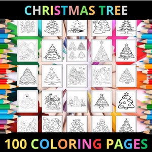 Printable Christmas Tree Coloring Pages for Kids and Adults | 100 Pages ...