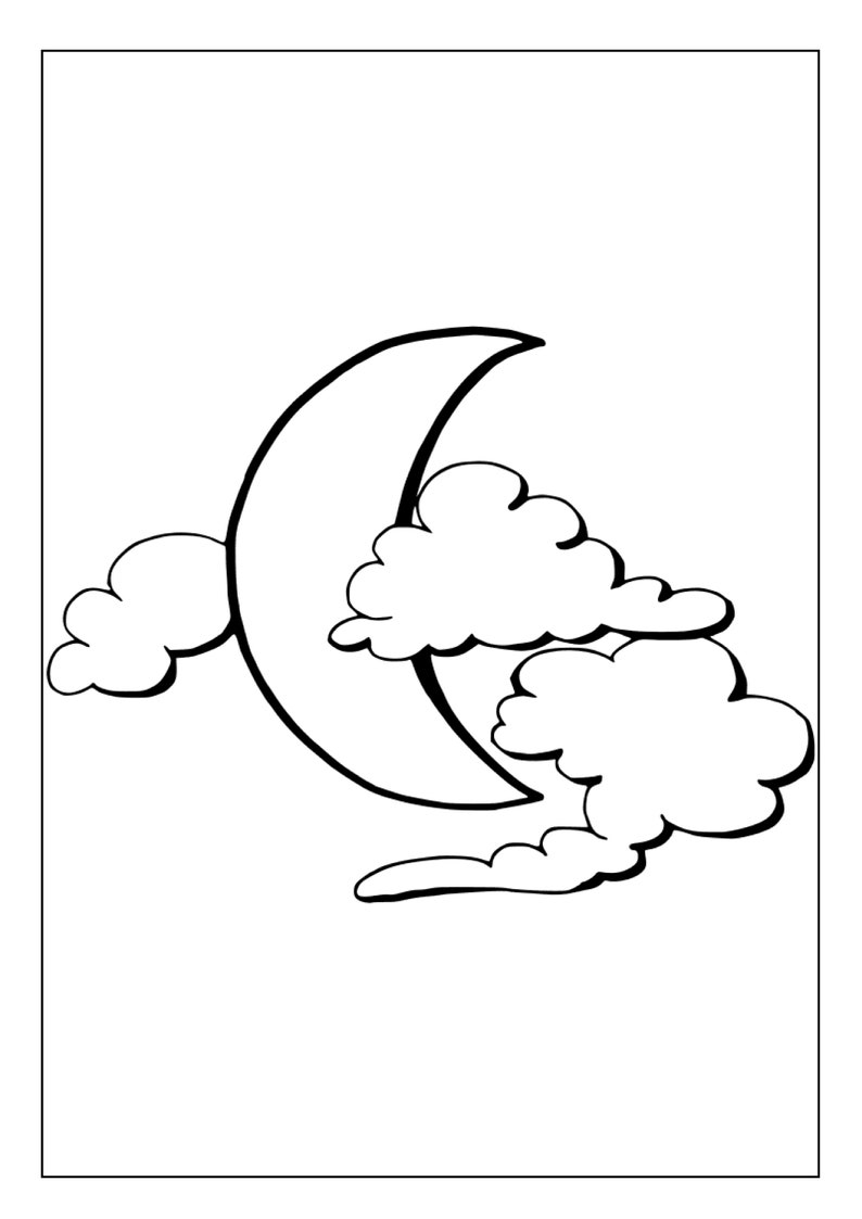 Printable Cloud Coloring Pages for Kids and Adults | 70 Pages | Instant ...
