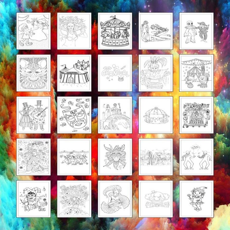 Printable Carnival Coloring Pages for Kids and Adults | 100 Pages ...