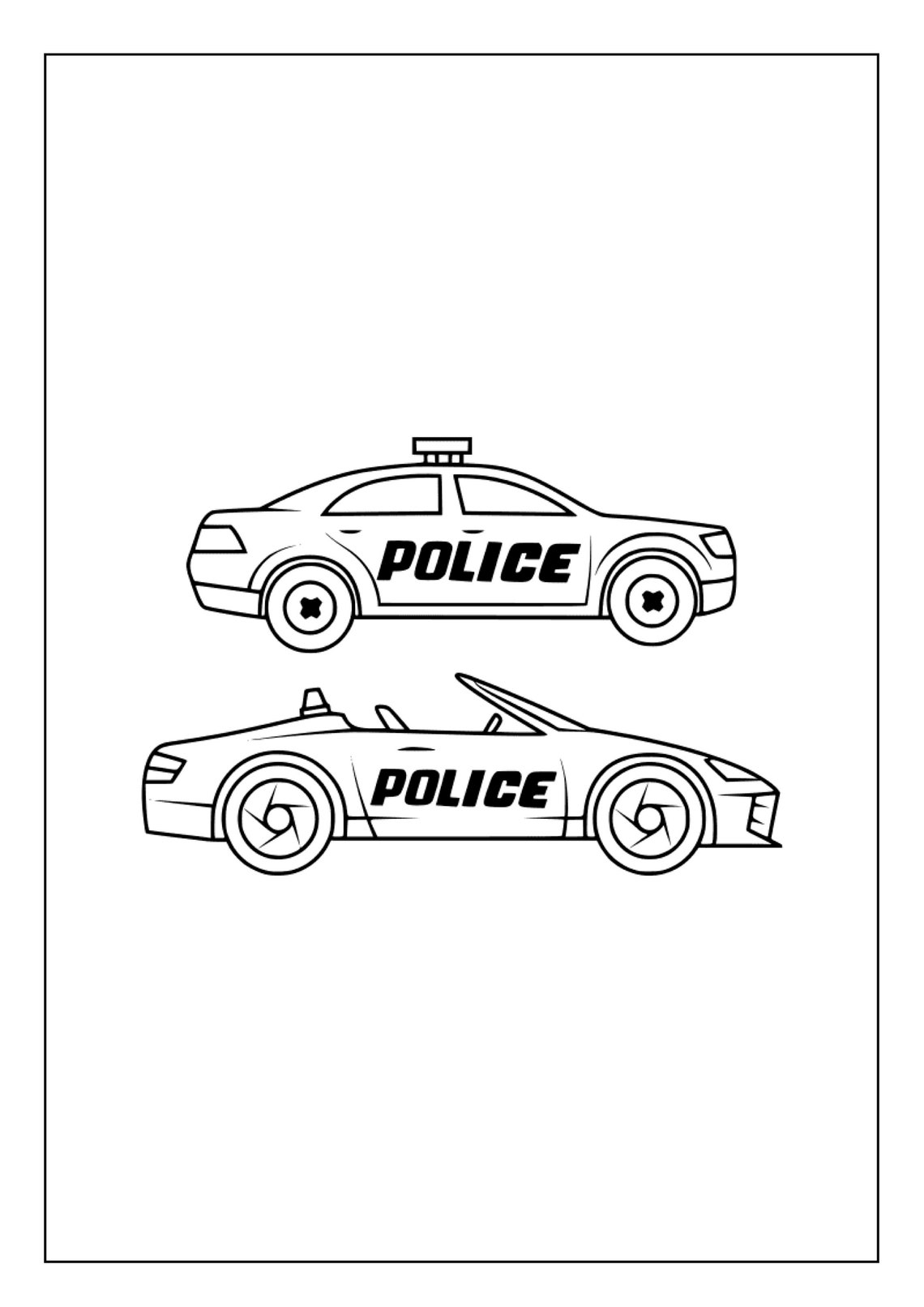 Printable Police Car Coloring Pages for Kids and Adults | 30 Pages