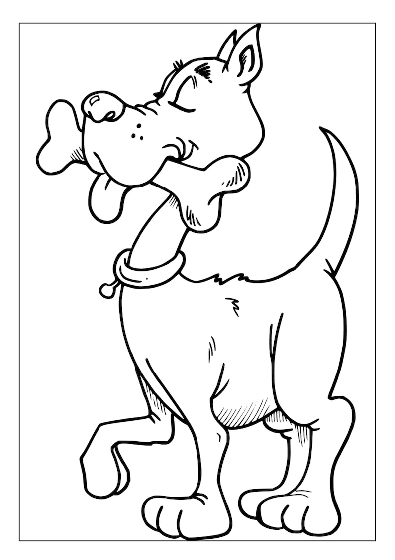 Printable Dogs Coloring Pages for Kids and Adults 90 Pages Instant