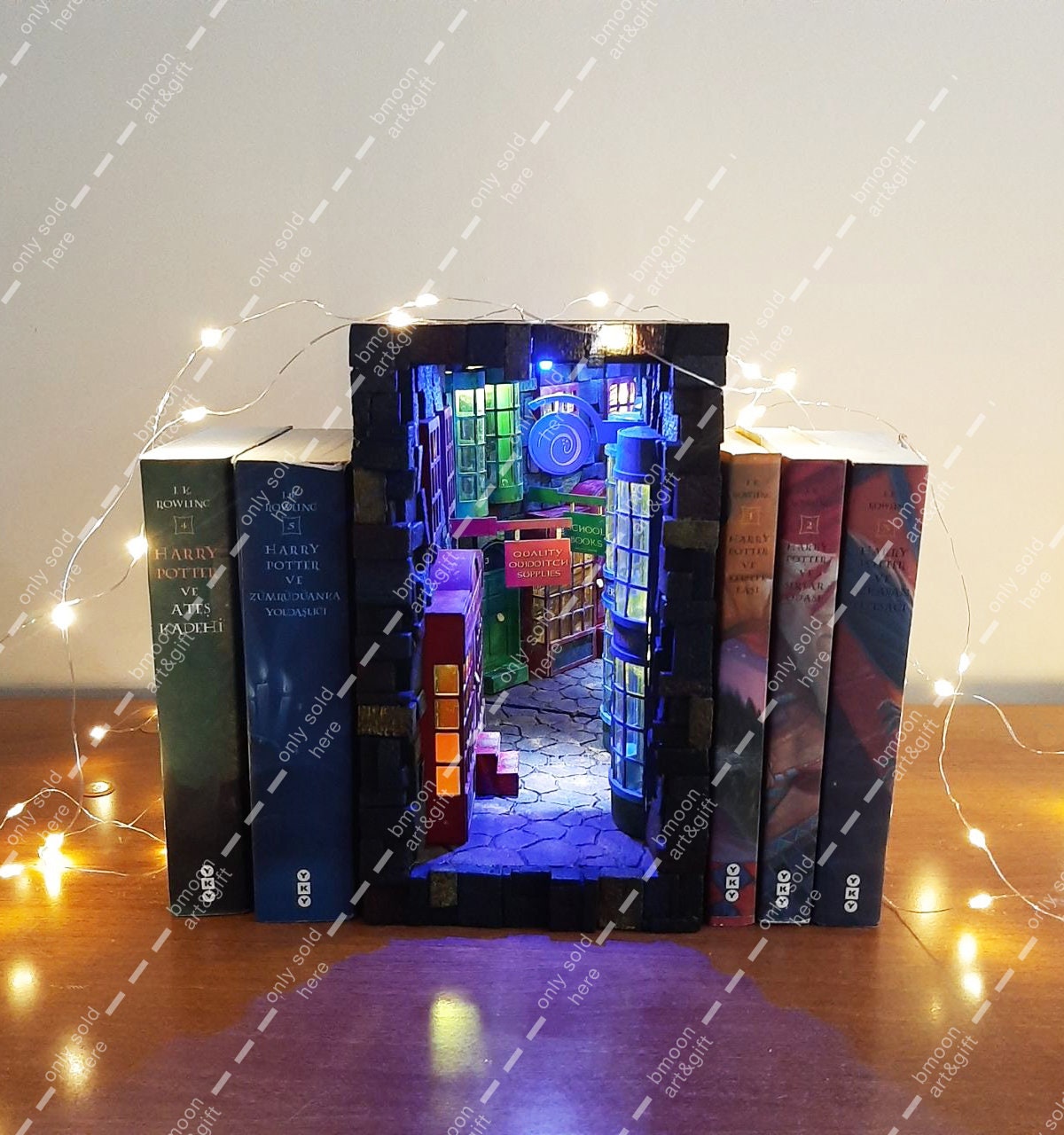 Potter Book Nook Potter Diagon Magic Alley Handmade Book Nook Bookcase